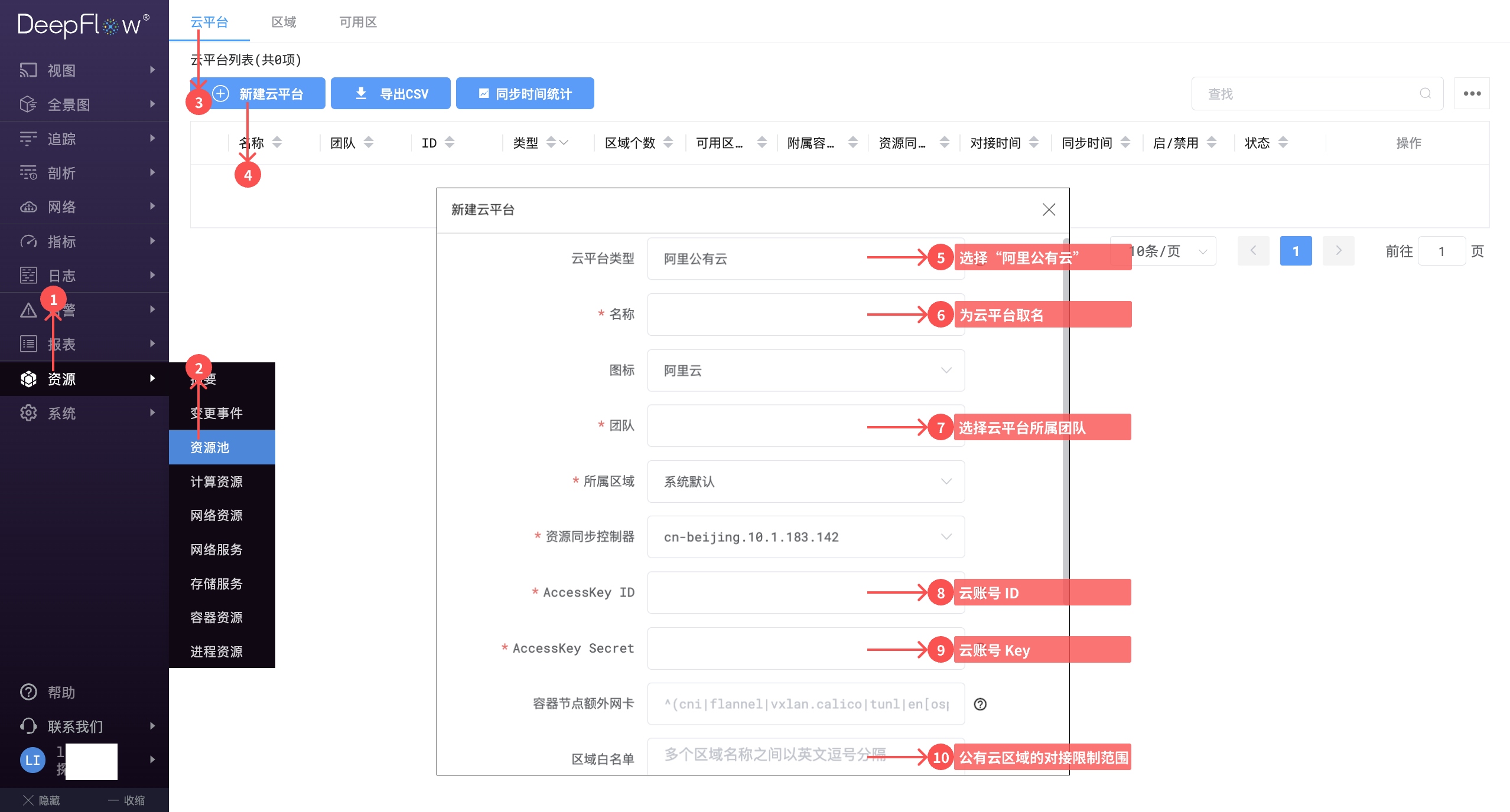 录入云平台（阿里云）